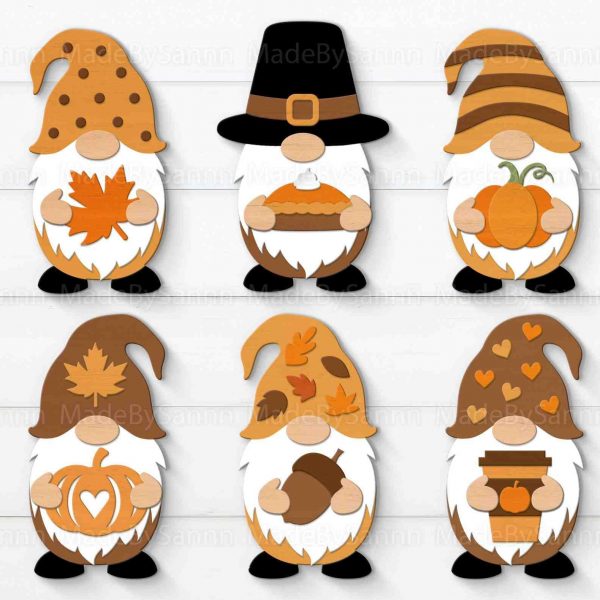 Festive Thanksgiving Gnomes SVG Bundle for Fall Glowforge Cricut