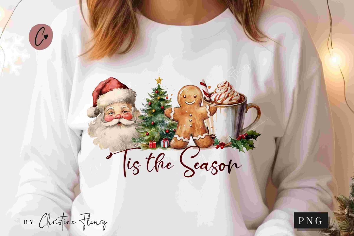 Festive Watercolor Christmas Sublimation PNG Collection