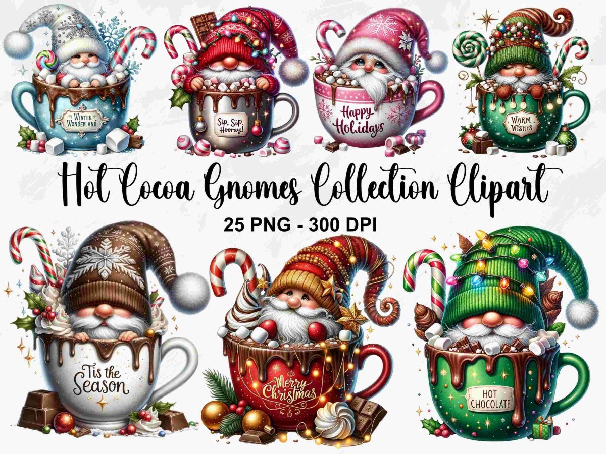 Festive Watercolor Gnomes Svg 25 Christmas Clipart Png Fantasy