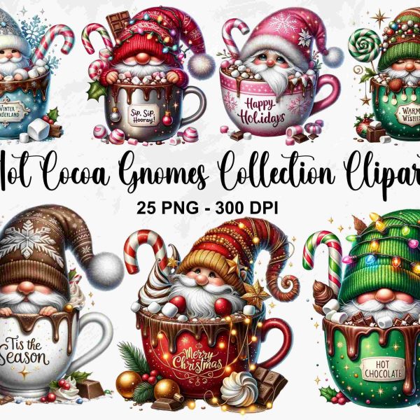 Festive Watercolor Gnomes Svg 25 Christmas Clipart Png Fantasy