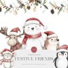 Festive Woodland Animals in Santa Hats SVG PNG Cute Christmas