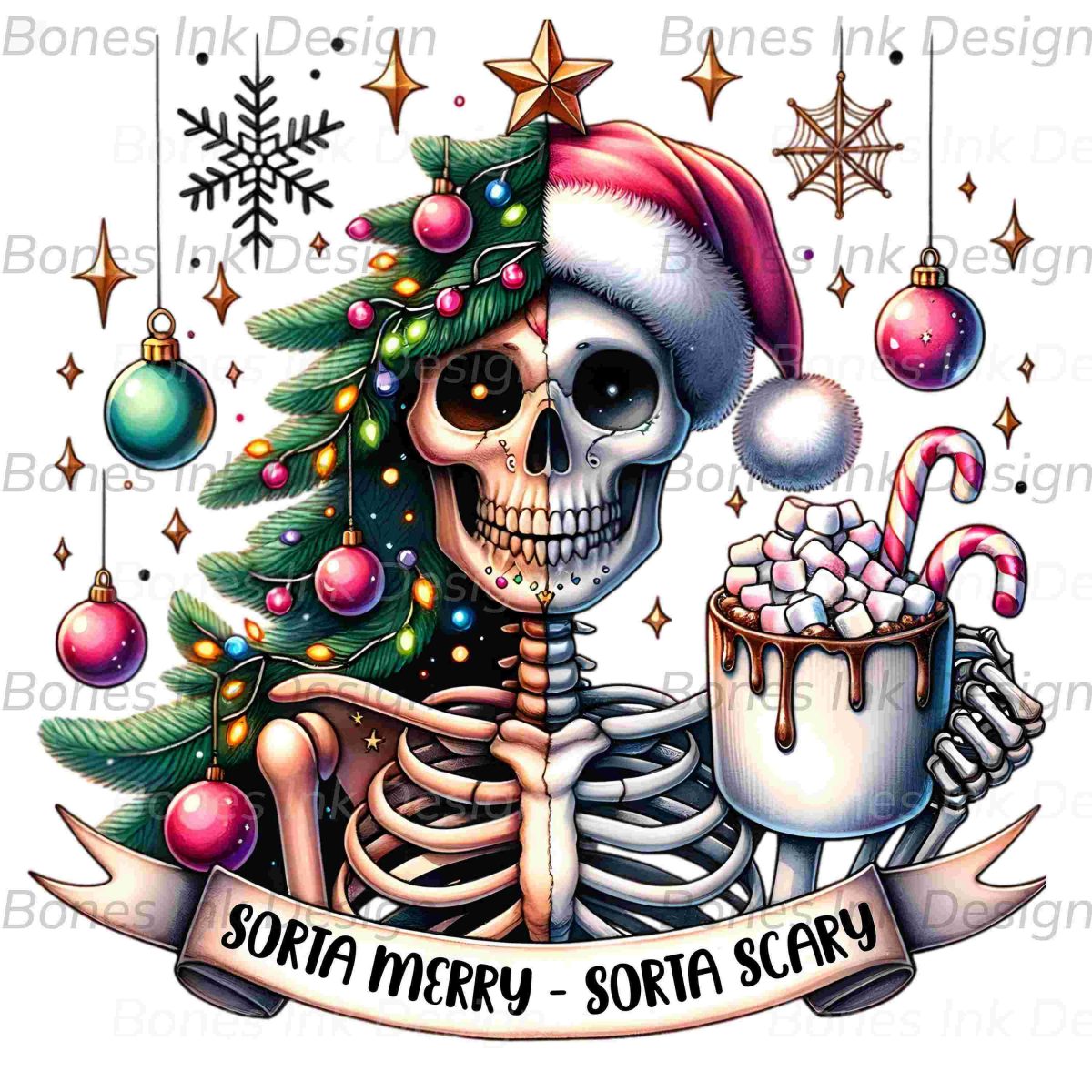 Festive yet Spooky Christmas PNGs for Shirts Sublimation Printing