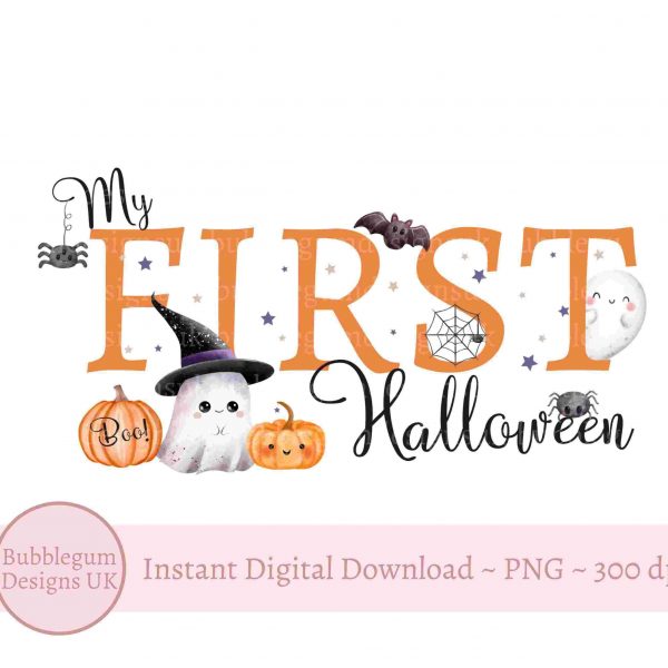 First Halloween Baby TShirt SVG Halloween Clipart Design Treat Bag