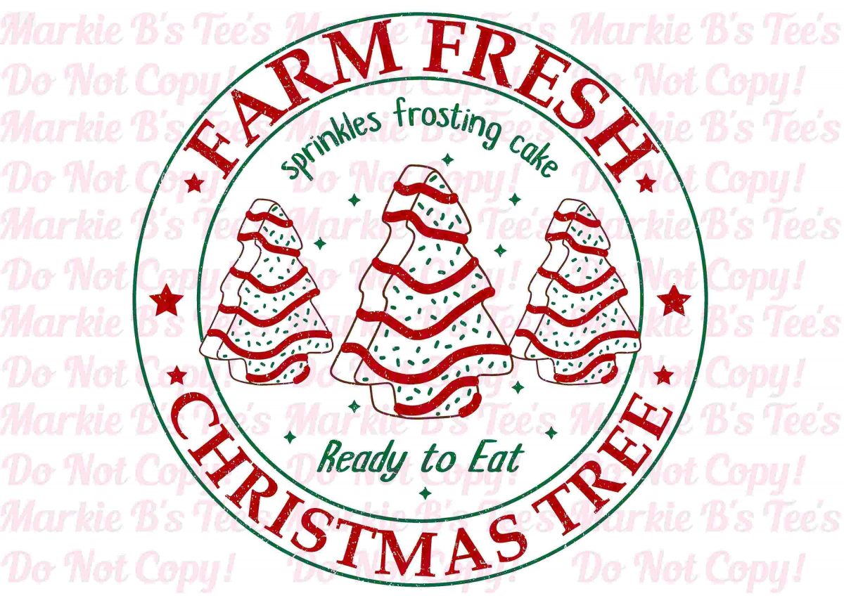 Fresh Farm Christmas Tree Cake PNG SVG