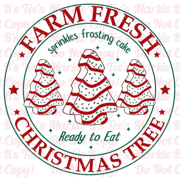 Fresh Farm Christmas Tree Cake PNG SVG