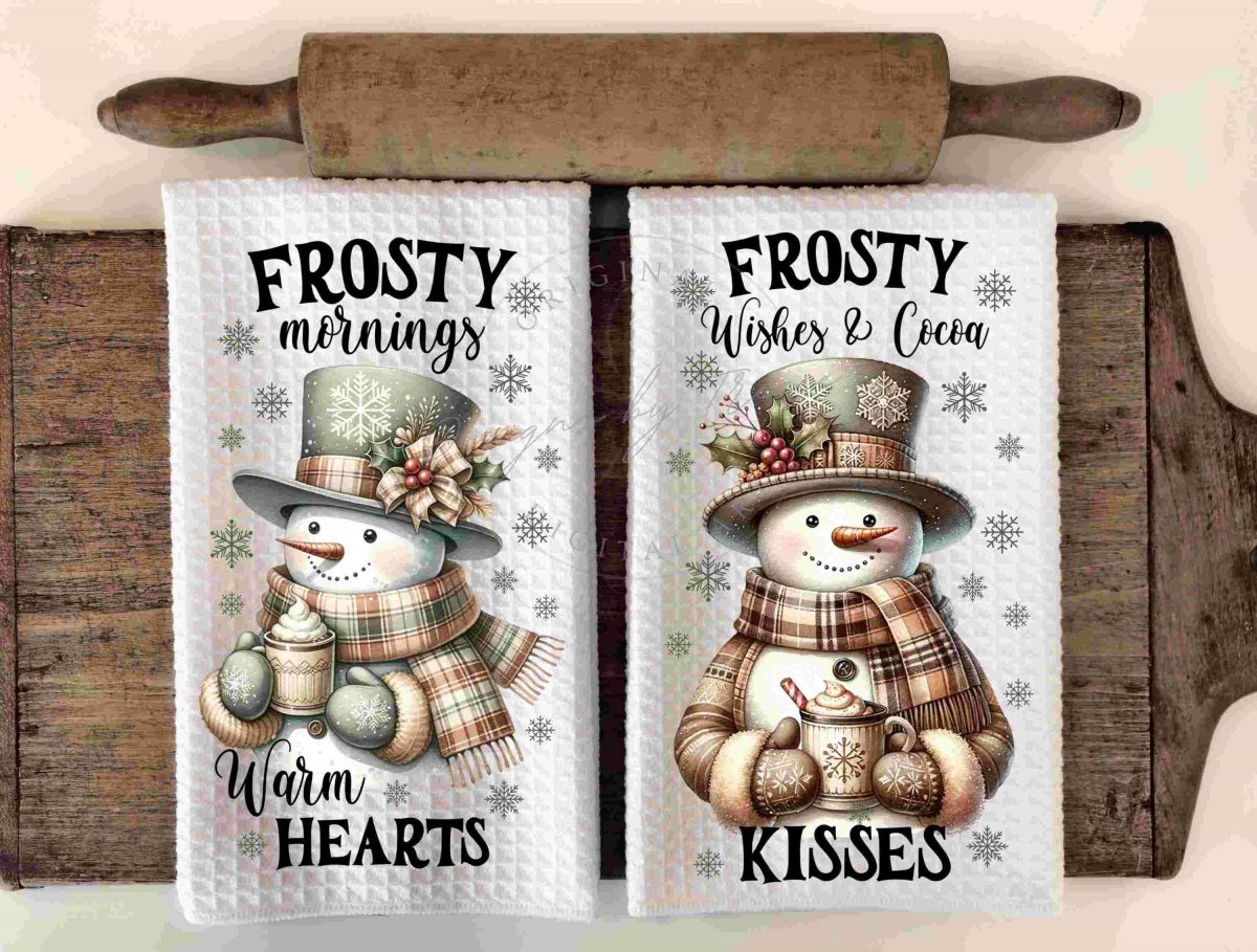 Frosty Winter SVG Kitchen Bundle Snowman Towel Apron Designs for