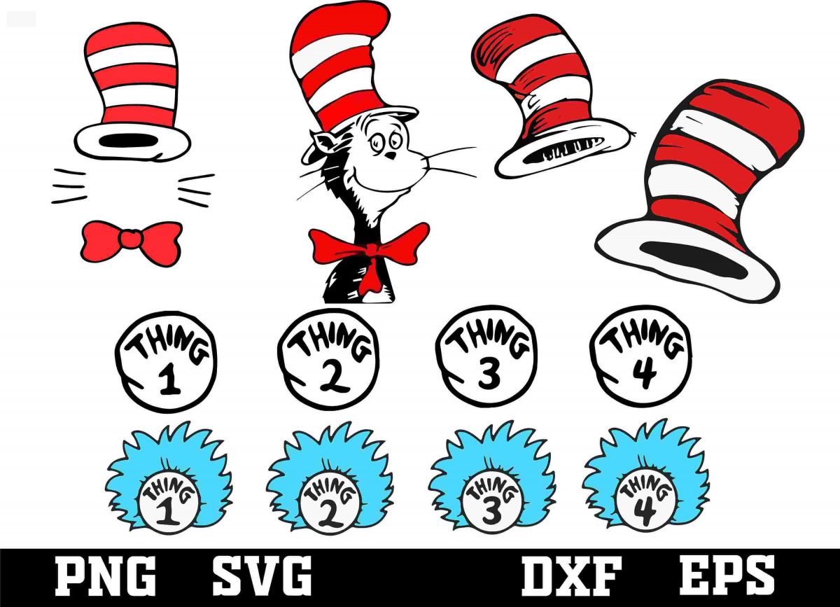 Fun Kids SVG Digital Vector Cut Files Thing 1 Thing 2