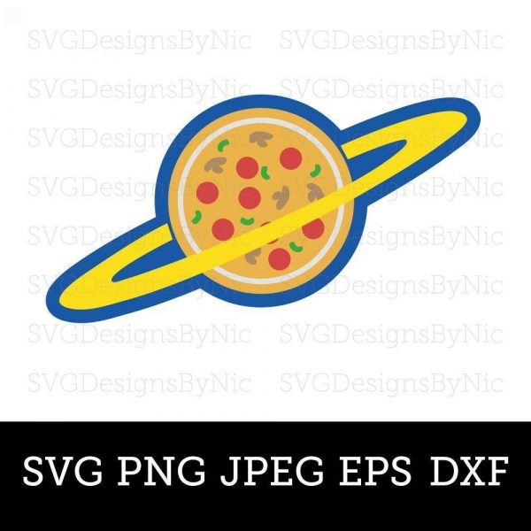 Fun Pizza Planet Cartoon Clipart Design SVG PNG JPEG Download