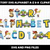 Fun Toy Story Alphabet Font SVG PNG Cliparts for Party Bundle