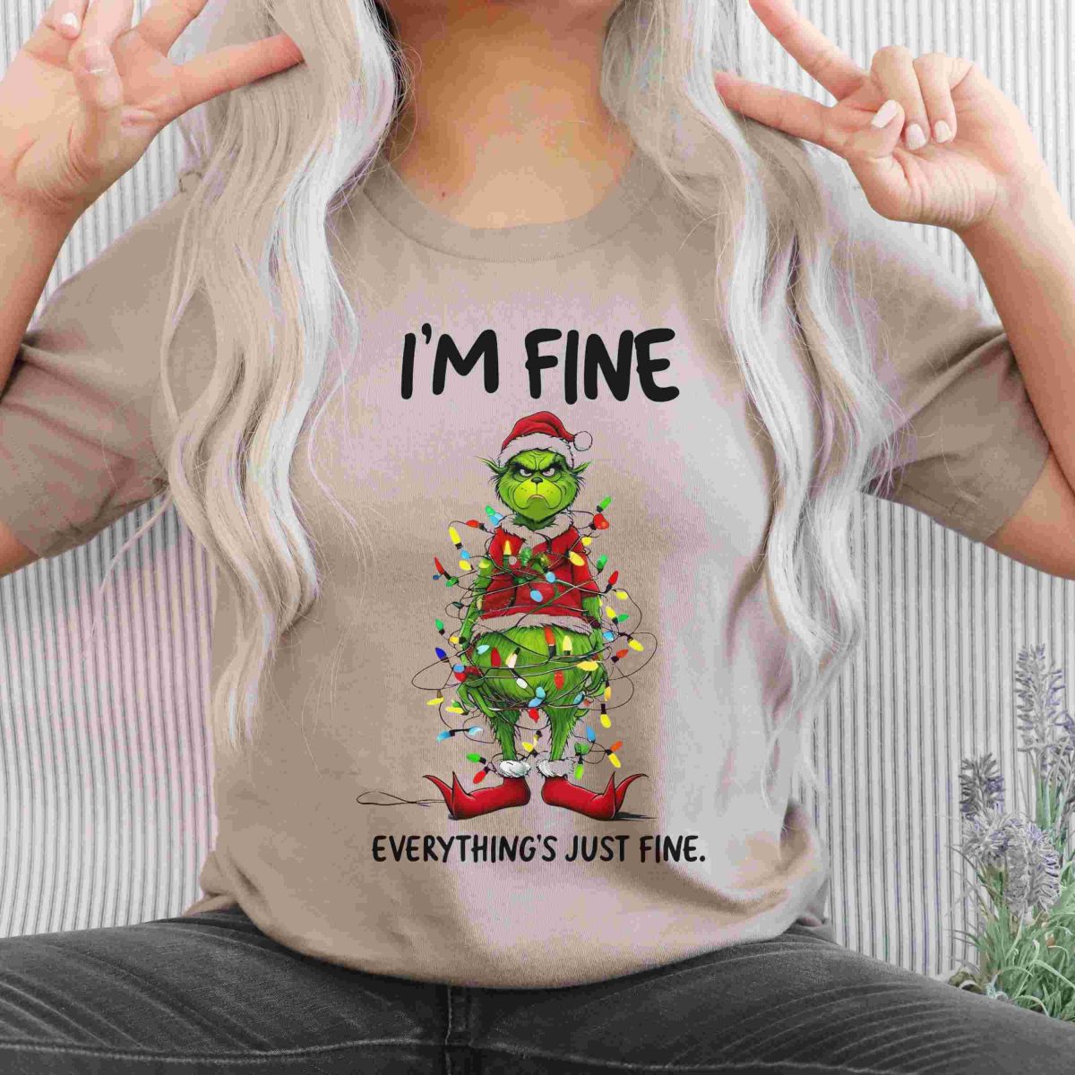 funny Grinch PNG, I'm fine everything is fine Grinch PNG, Grinc I'm fine PNG, I'm fine Christmas Png, Everything is fine Grinch Png digital