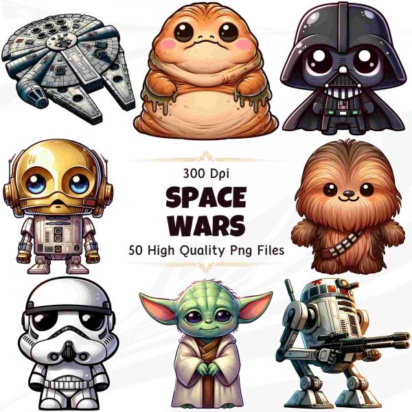 Galactic Battle SVG Clipart Bundle HighRes Transparent DIY Crafting