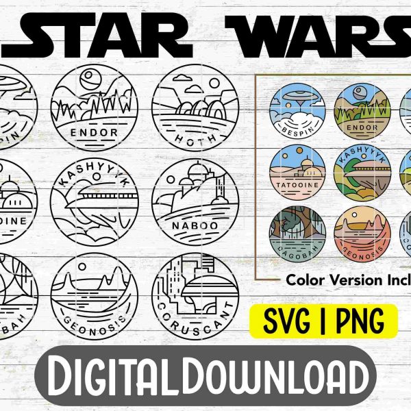 Galaxys Edge Tshirt Design Star Wars Planets SVG PNG Collection