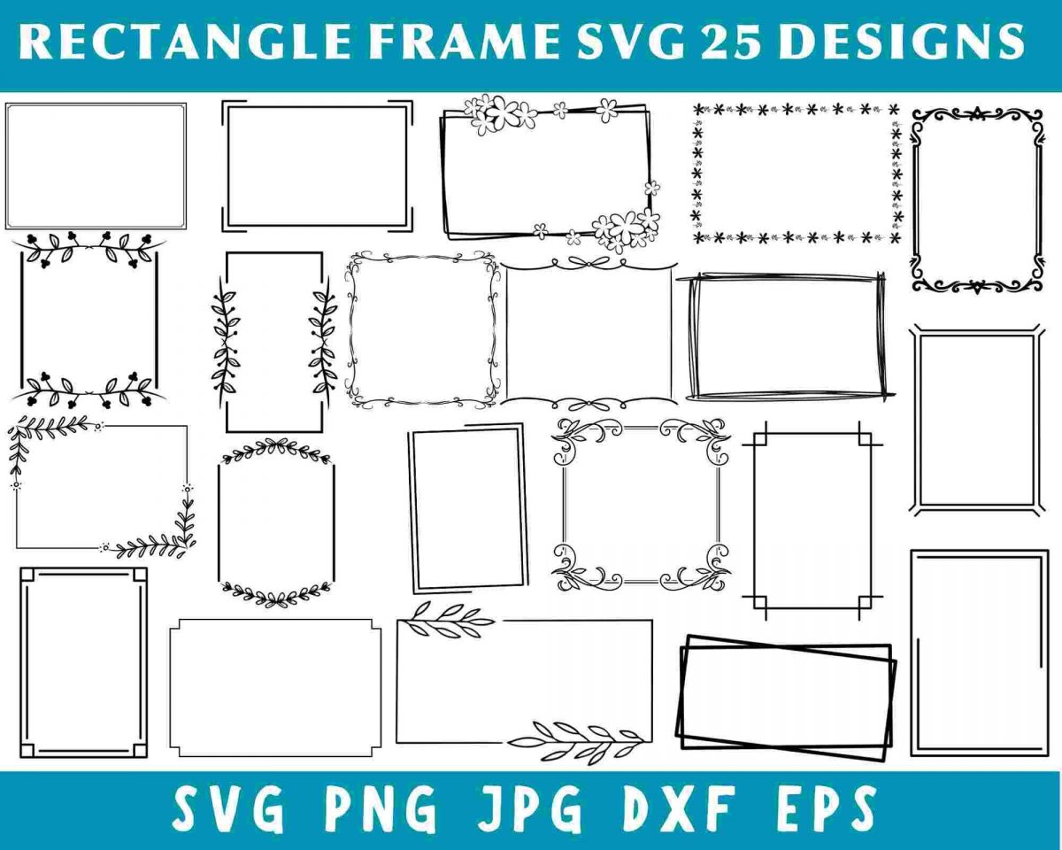 Geometric Frames Svg Bundle with Square and Rectangle Clipart Files