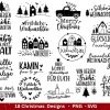 German Christmas SVG Festive Lettering Cozy Houses Winter Magic