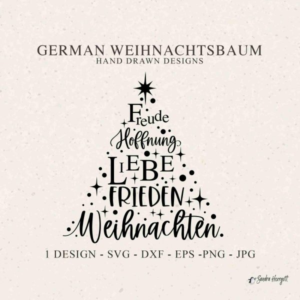 German Xmas Tree Plotter Svg Dxf Png Eps Jpg Cricut Silhouette