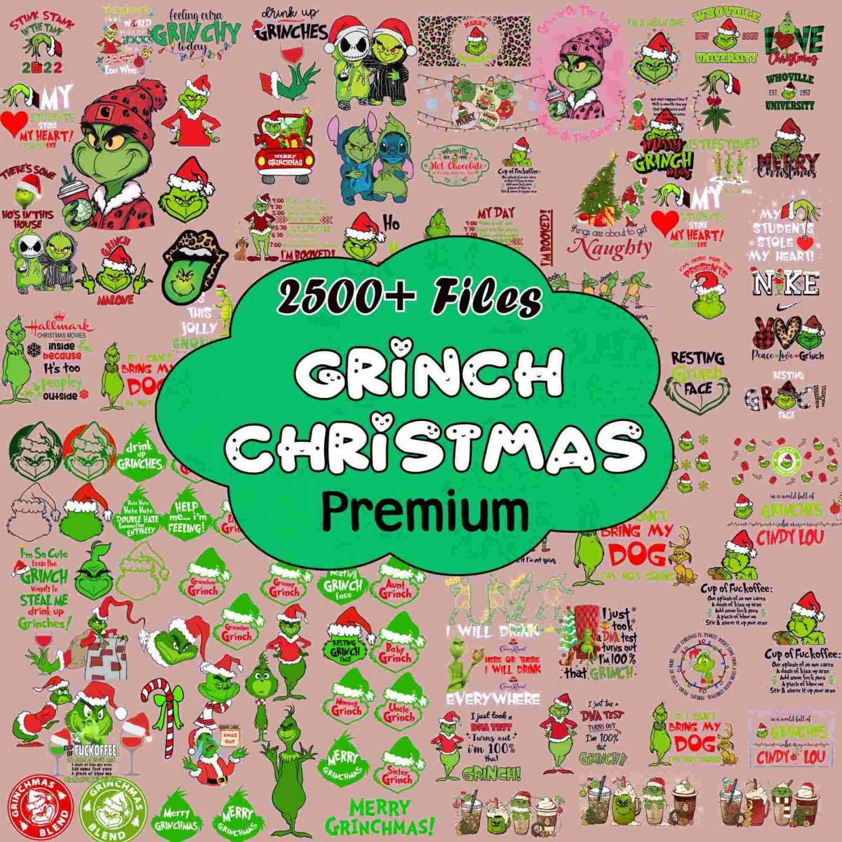 Get Festive with 2500 The Grinch SVG Christmas PNG Bundle for Cricut