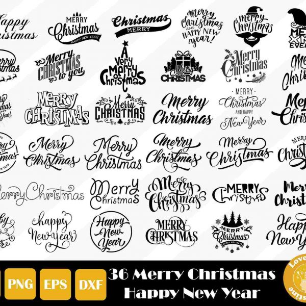 Get Festive with 36 Merry Christmas SVGs and Clipart Instant Download