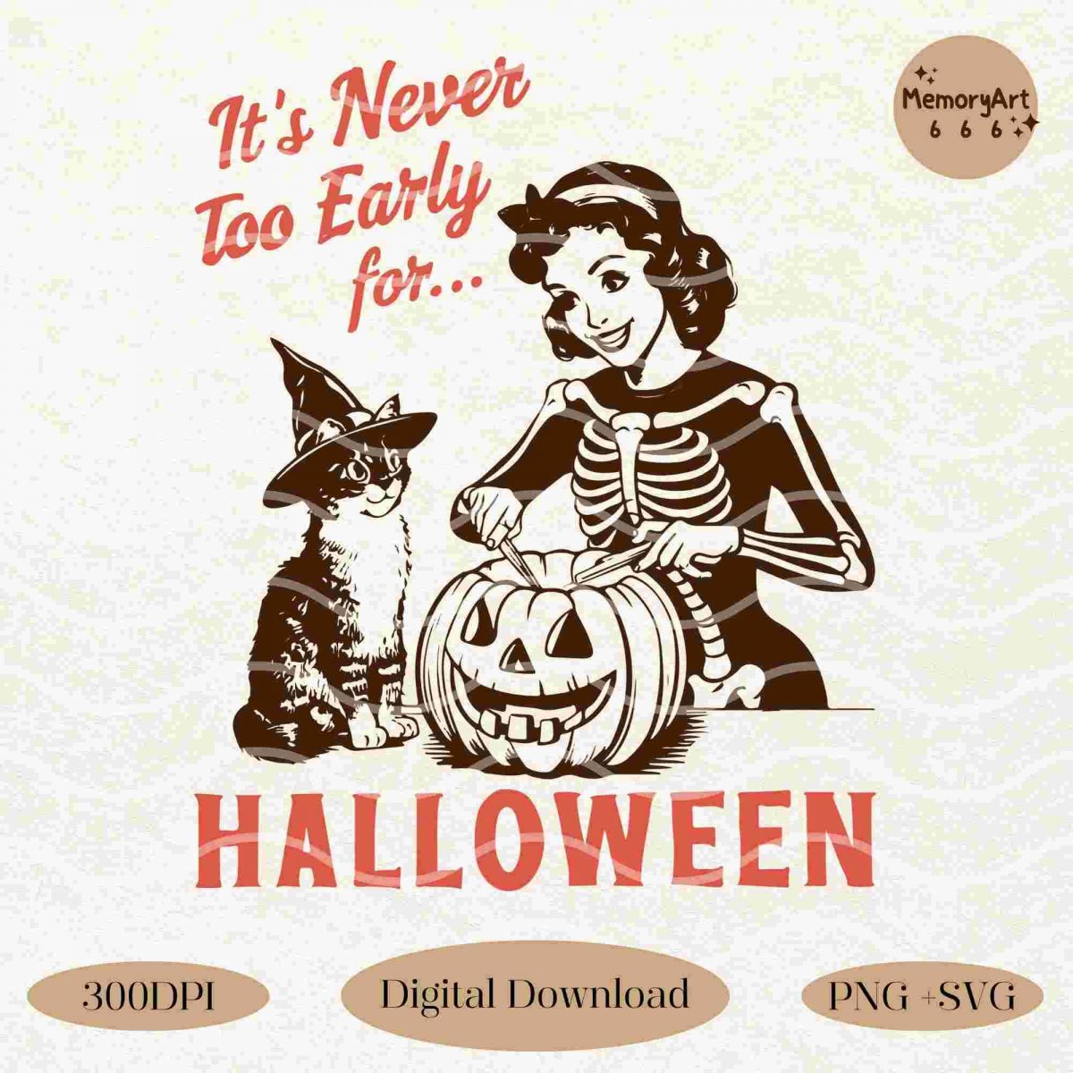 Get Spooked Early with Vintage Halloween Trend Mama Witch Cat SVG PNG