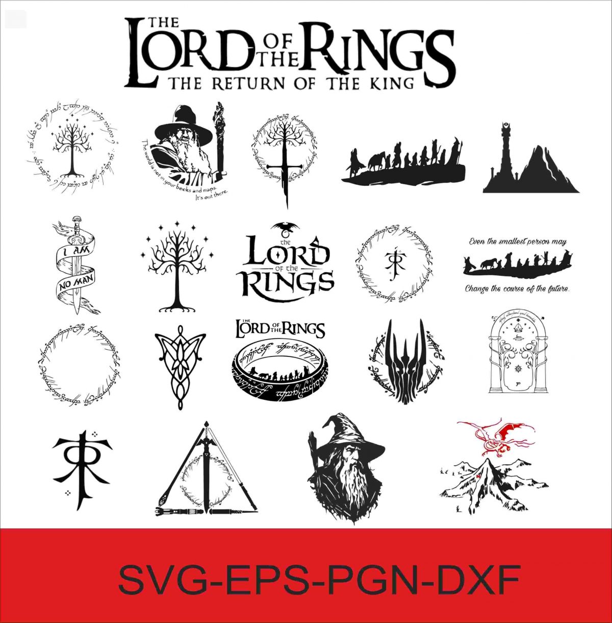 Get The Lord of the Rings Clipart Bundle Instantly SVG PNG EPS DXF