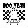 Ghostly Fun Halloween Boys on Skateboards Retro svg png Kids Spooky