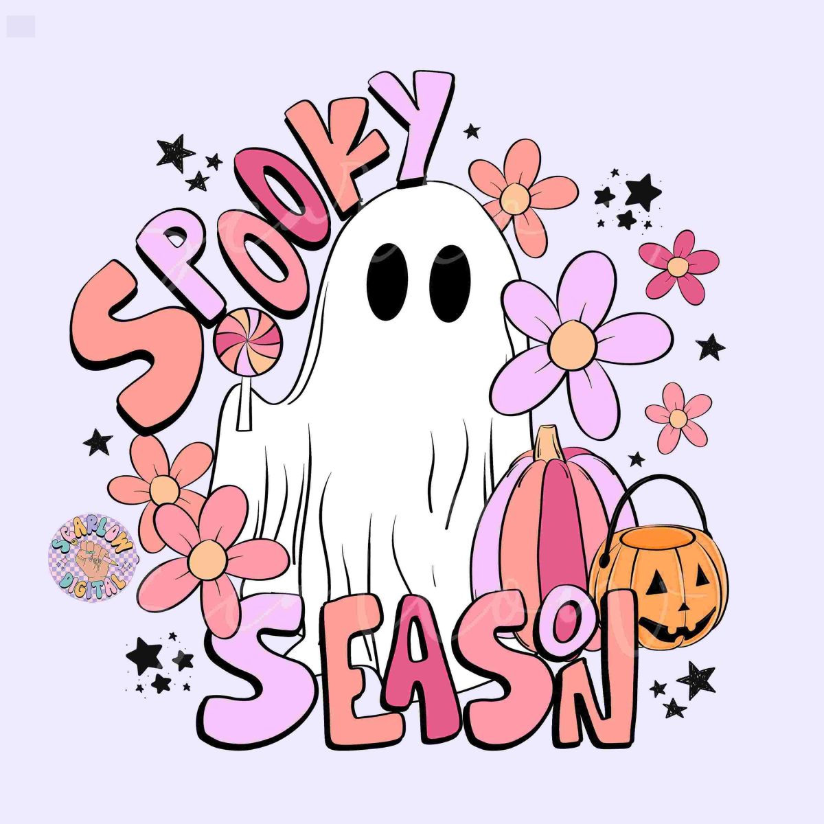 Ghostly Halloween SVG PNG Digital Designs Cute Floral Girly Spooky