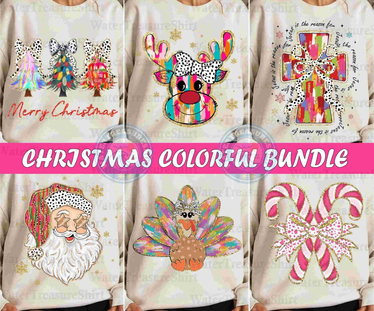 Glitter colorful pink christmas png bundle, Pink christmas png, christmas png, glitter christmas tree cakes png, colorful coquette bows png