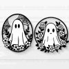 Glowing Halloween Ghosts Door Hanger and Flower Decor Svg Files