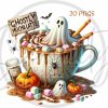 Gothic Halloween Coffee Clipart Bundle 20 PNGs Pumpkin Witch Instant