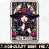 Gothic Witch Tarot Card SVG Stylish Wicca Pagan Design Cool Black Cat