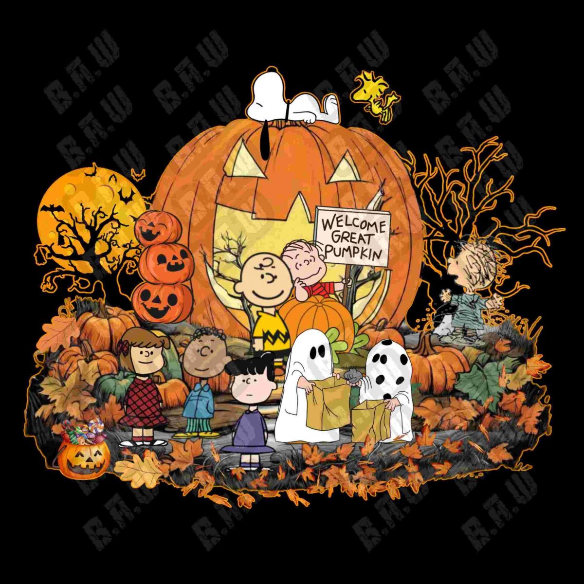 Great Pumpkin Welcome 2 Included Images Classic Humorous Themed PNG