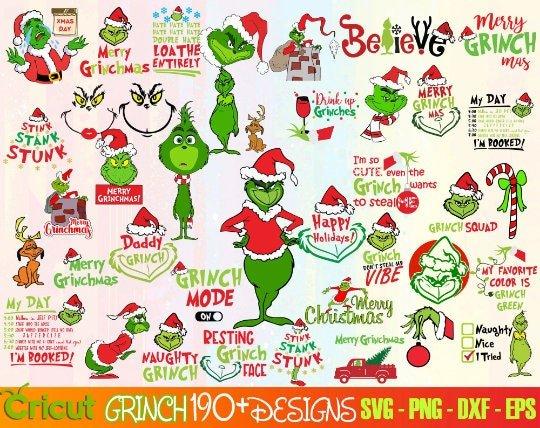 Grinch Bundle 900 SVG Files Unique Christmas Clipart Vector Cut