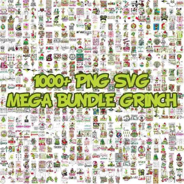 Grinch Christmas Mega Bundle 1000 PNG SVG Collection