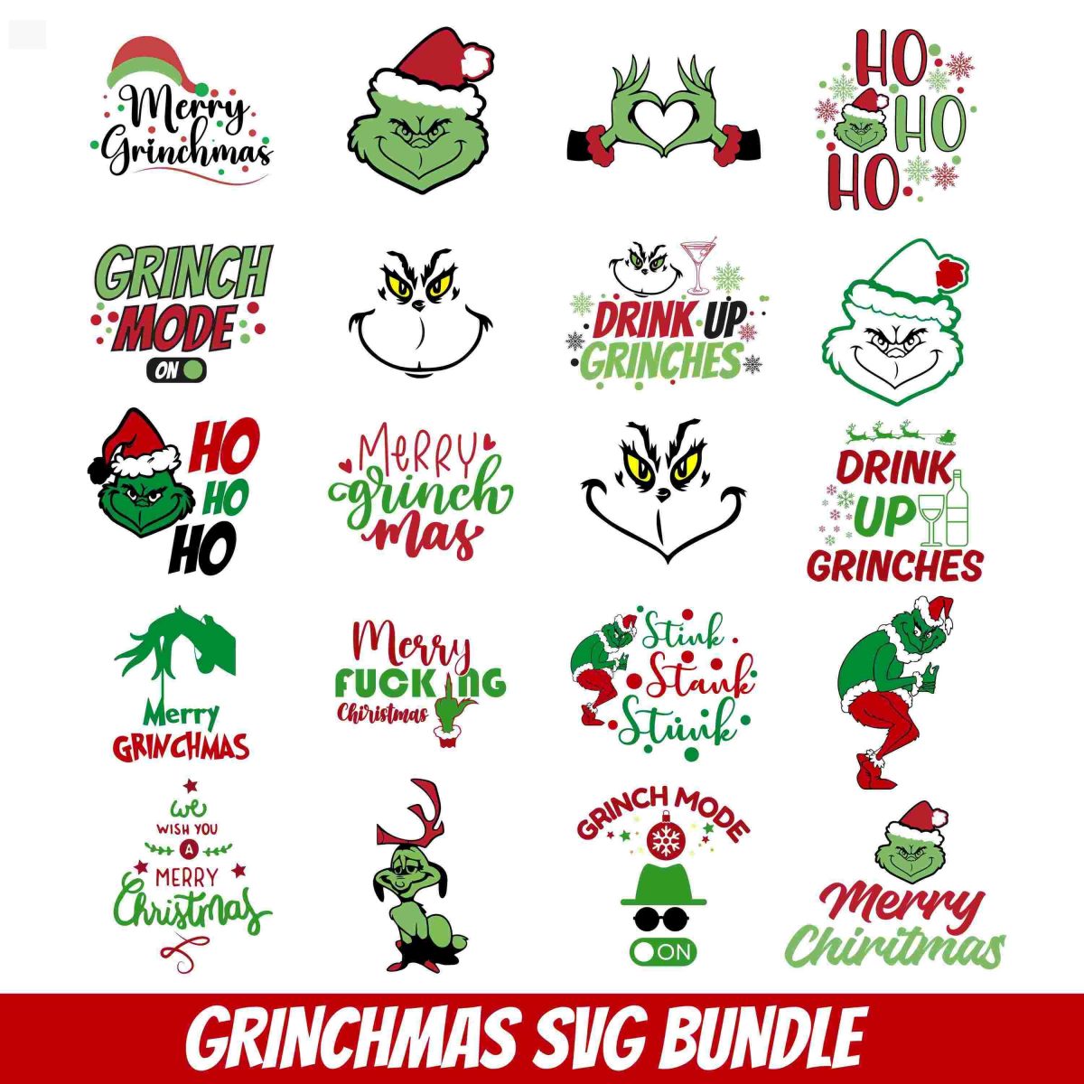 Grinchmas SVG Bundle for Cricut Christmas Decor Printables Instant