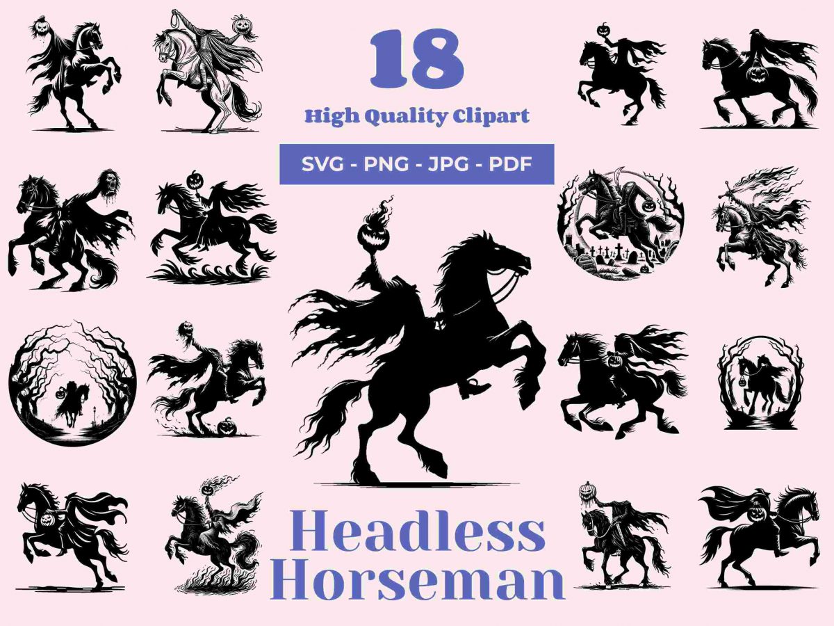 Halloween Clipart 18 Headless Horseman SVG Designs Sleepy Hollow