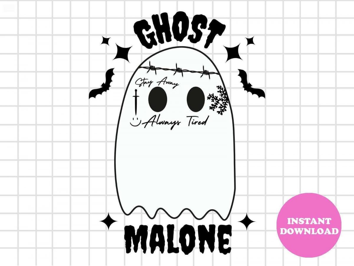 Halloween Cute Ghost Clipart Ghost Malone Layered Svg File