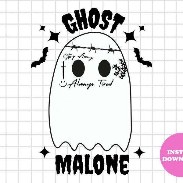 Halloween Cute Ghost Clipart Ghost Malone Layered Svg File