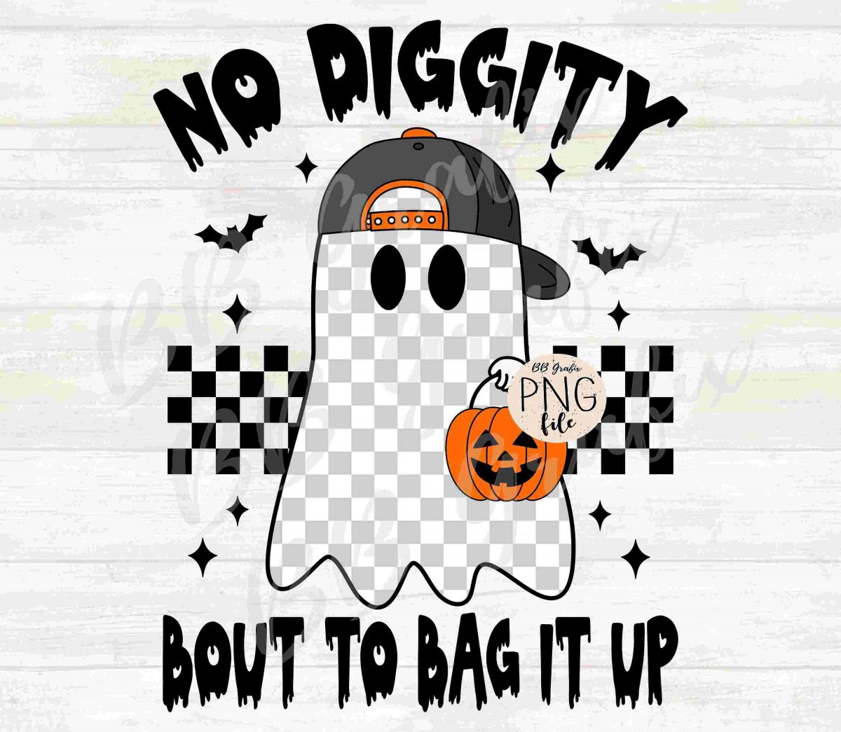 Halloween Ghost Boy Kid Checker Ball Cap SVG PNG Design Instant