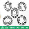 Halloween Ghosts Daisy Flowers SVG Bundle for Spooky Decor