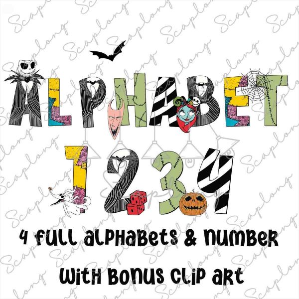 Halloween Horror Alphabet Bundle Spooky Season Characters SVGPNG