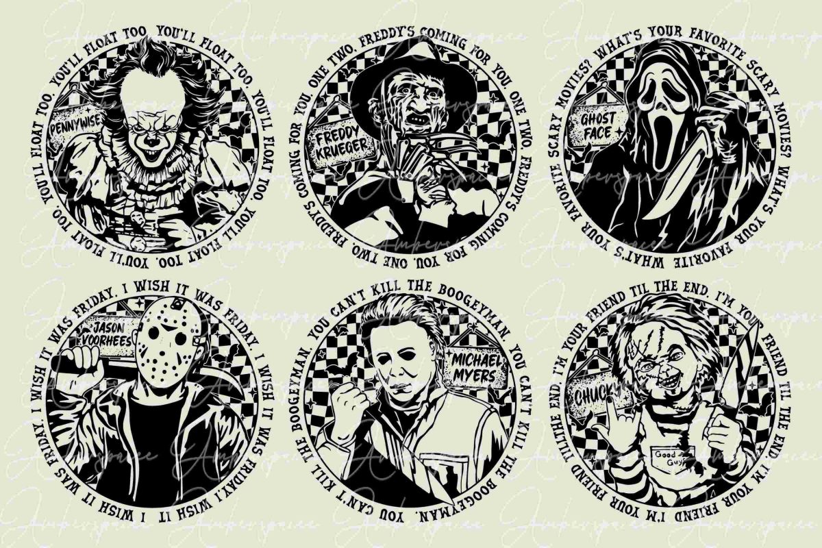 Halloween Horror Movie Killers SVG PNG Spooky Friends Cut File