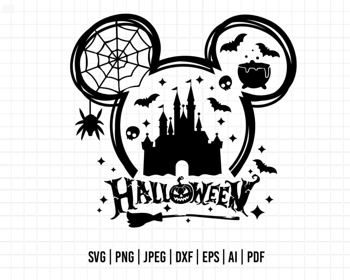 Halloween Magic Castle Clipart Vector Orlando Vacation in SVG EPS PNG