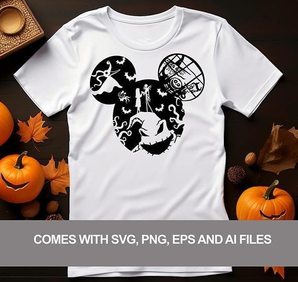 Halloween Mickey Jack Skellington SVG Design Instant Download for