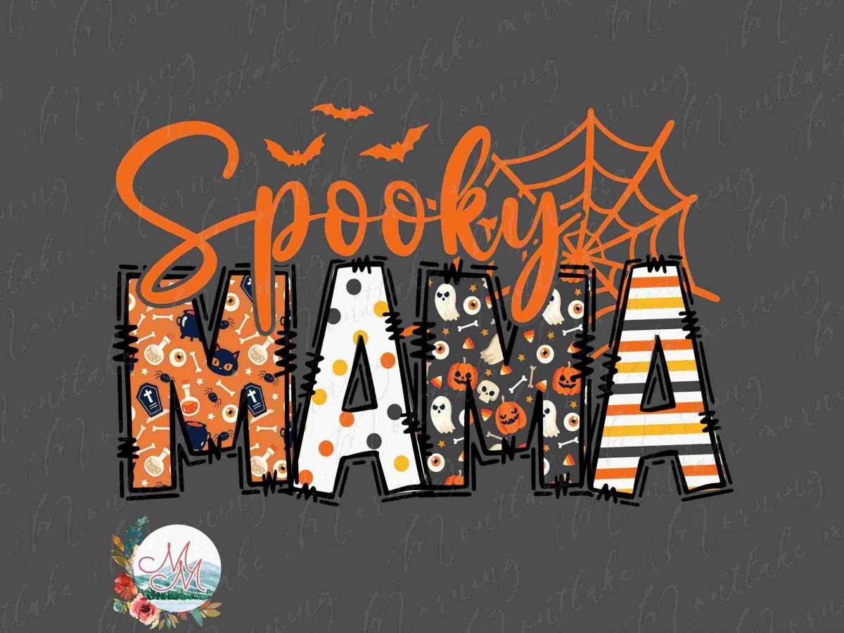 Halloween Mommy Me SVG Spooky Mama Sublimation Fall TShirt Design