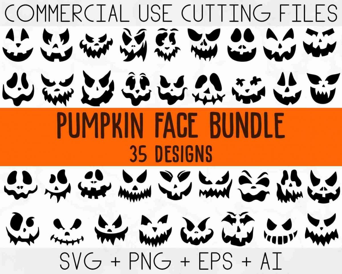 Halloween Pumpkin Faces Svg Jack O Lantern Clipart Pumpkin Faces Cut