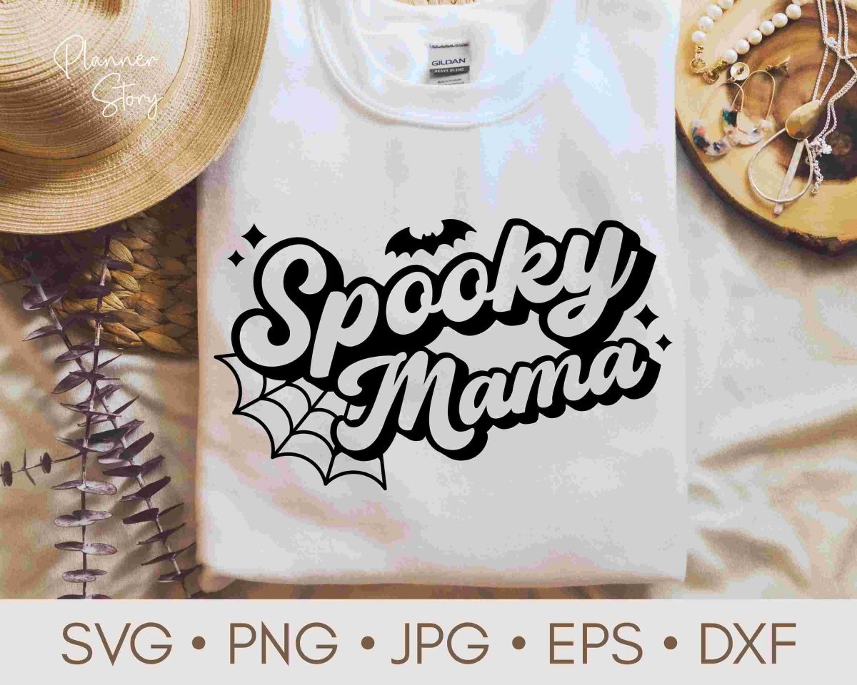 Halloween Retro Spooky Mama Mom Svg for Cricut