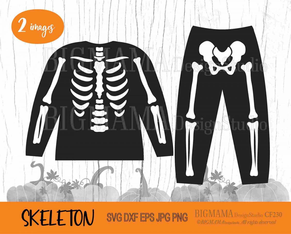 Halloween Skeleton Bundle SVG PNG DXF Cut Files