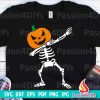 Halloween Skeleton Dabbing svg Pumpkin Face Clipart for Cricut and