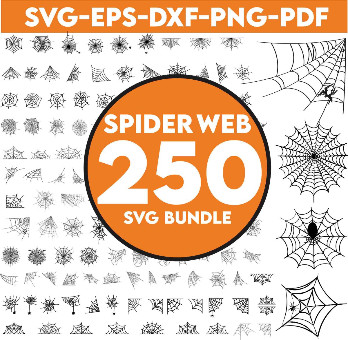 Halloween Spider Web Bundles SVG PNG Clipart for Cricut