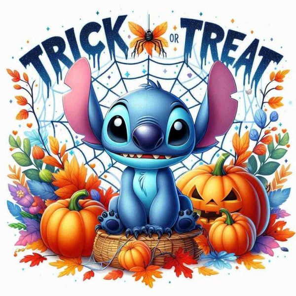 Halloween Stitch Trick Or Treat Sublimation Design SVG