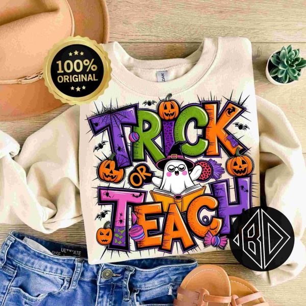 Halloween Teacher Png Retro Halloween Sublimation for Shirt Mug